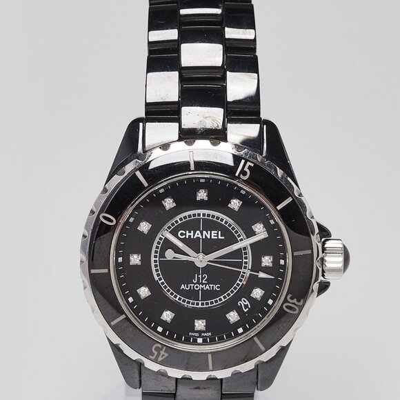 Chanel Black J12 Ceramic And Diamonds 38mm Automatic Watch-H1626 - Picture 1 of 8